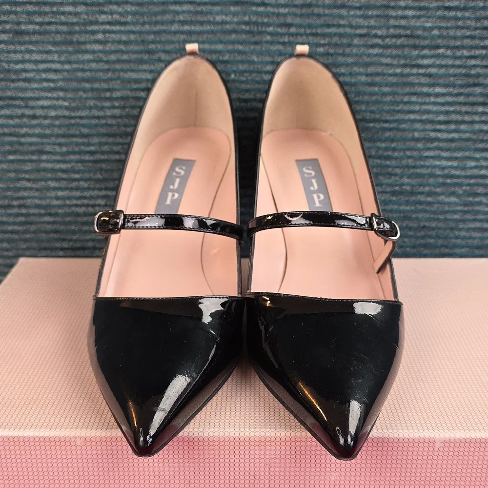 Sarah Jessica Parker Nirvana Patent Leather Pumps Made In Italy - Picture 9 of 16